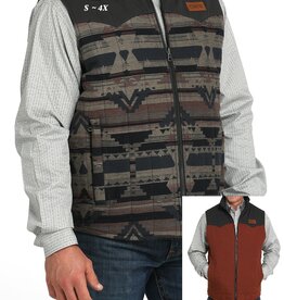 Cinch Mens Cinch Reversible Aztec Canvas Western Vest Cinch Mens Cinch Reversible Aztec Canvas Western Vest