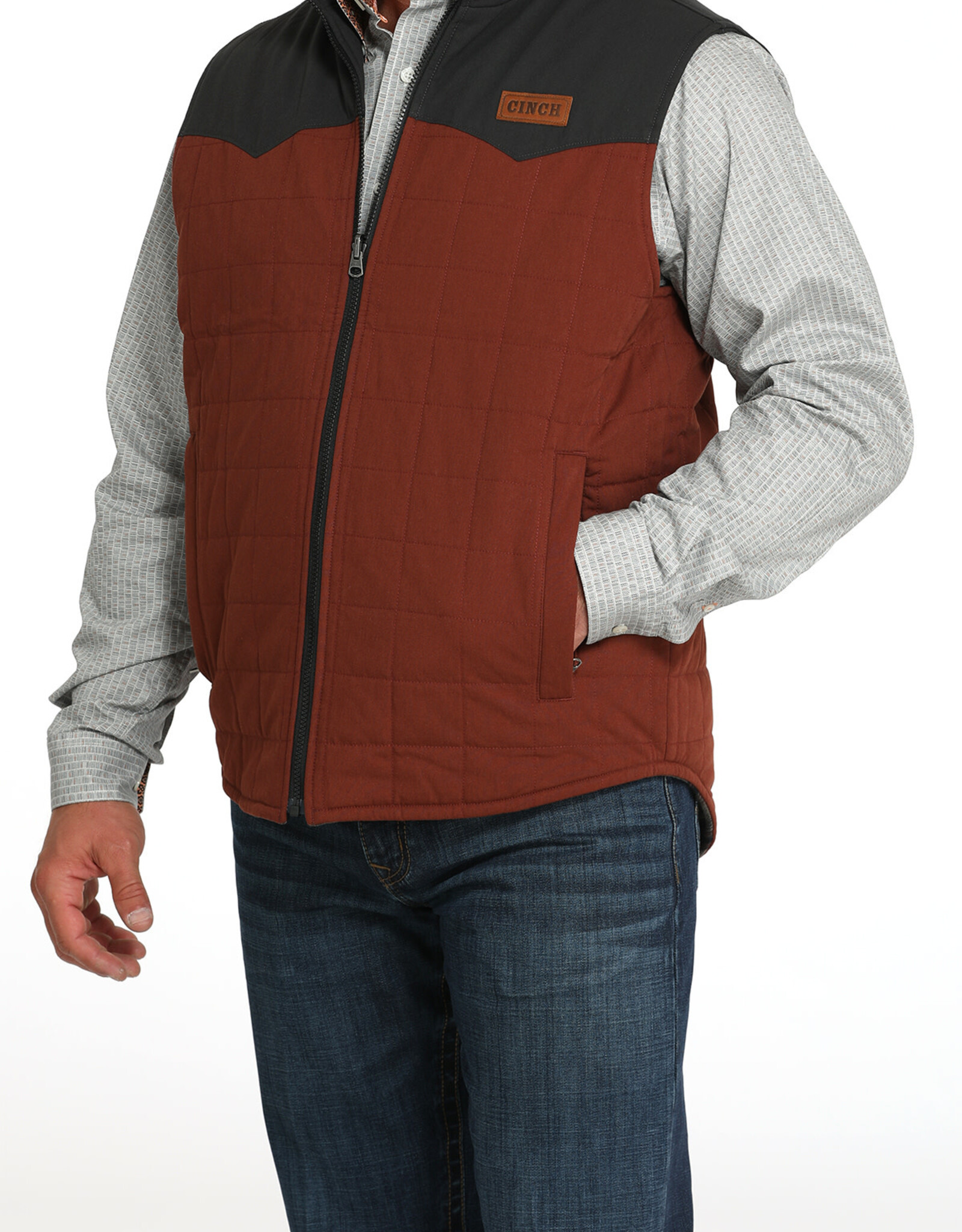 Cinch Mens Cinch Reversible Aztec Canvas Western Vest