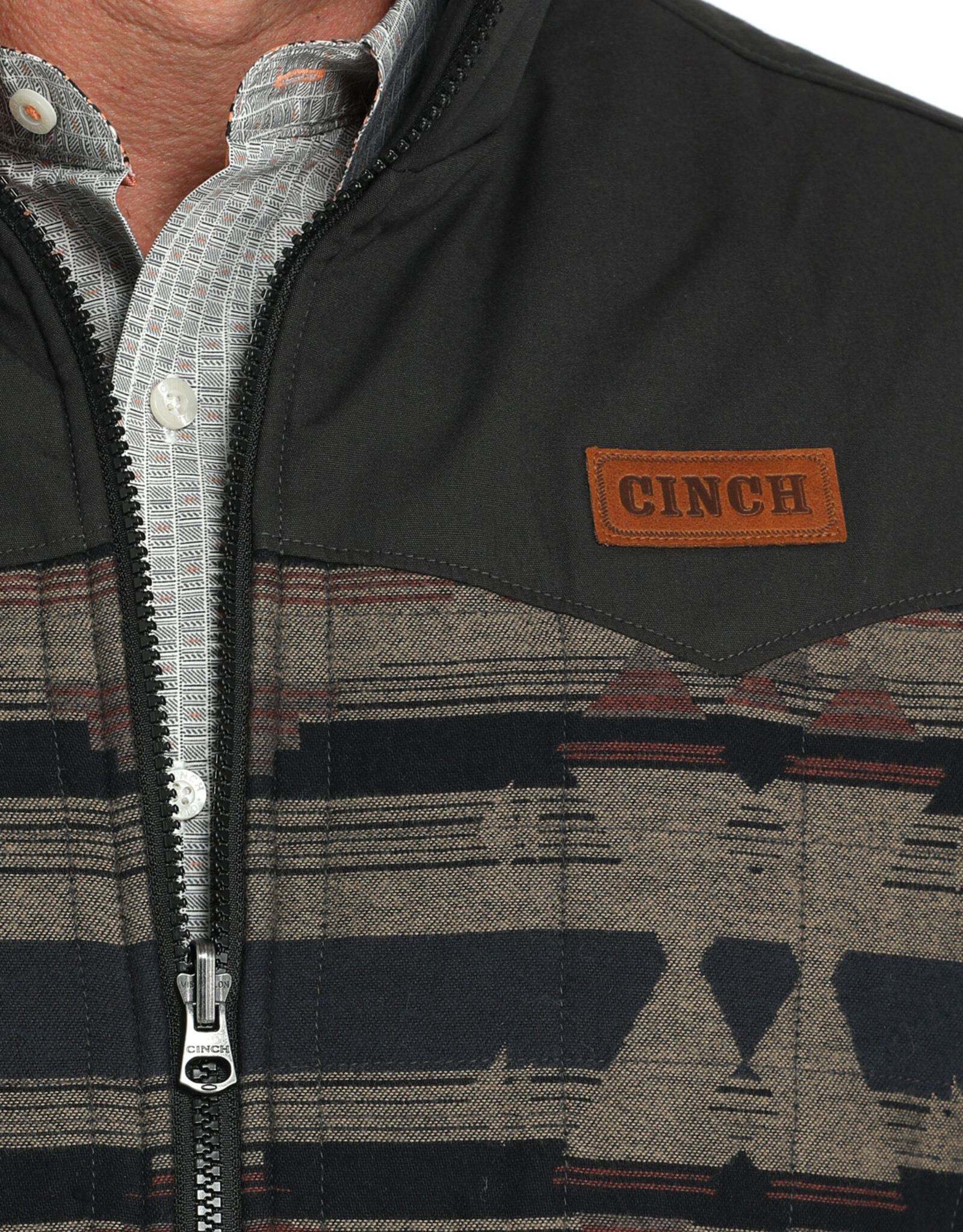 Cinch Mens Cinch Reversible Aztec Canvas Western Vest