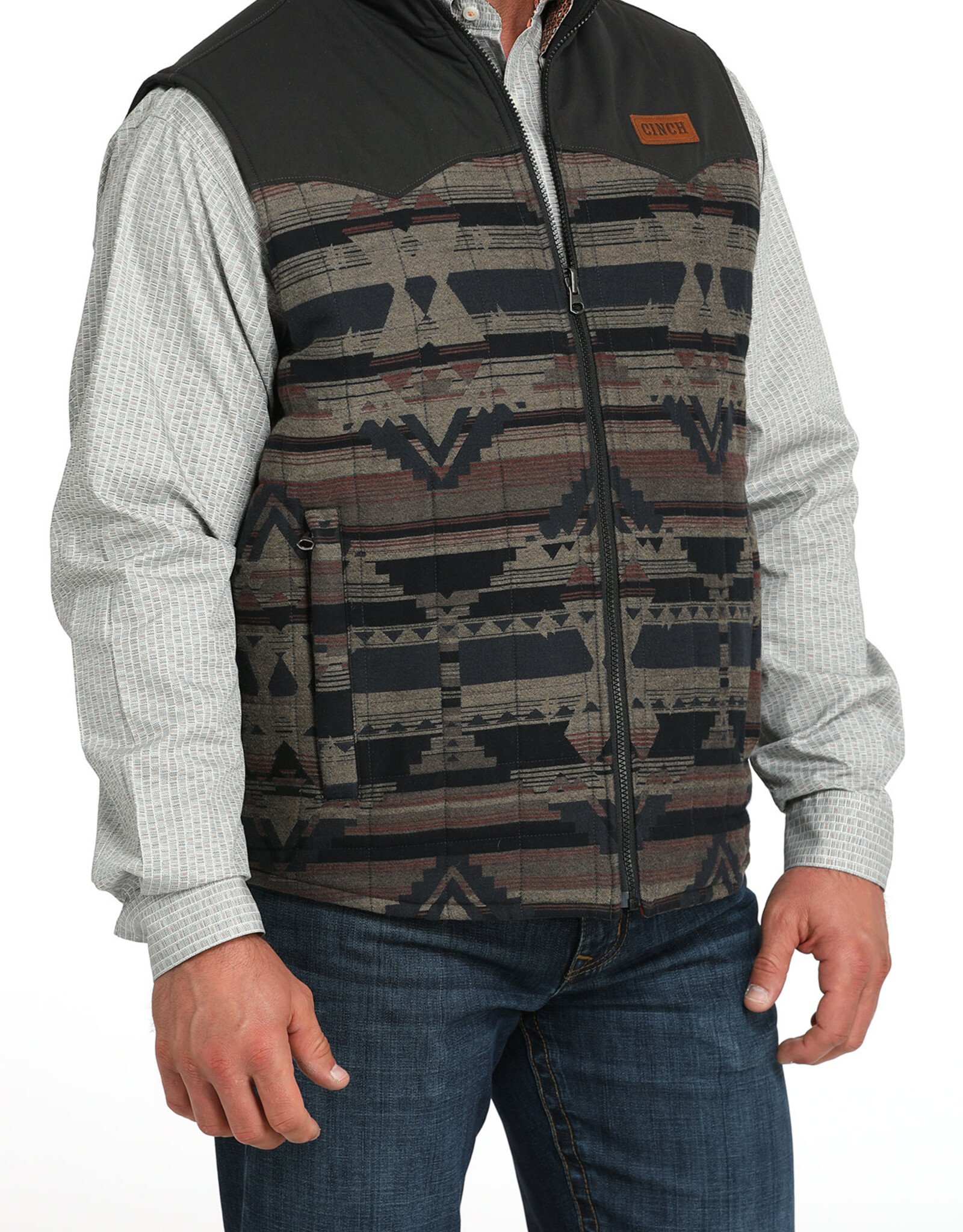 Cinch Mens Cinch Reversible Aztec Canvas Western Vest