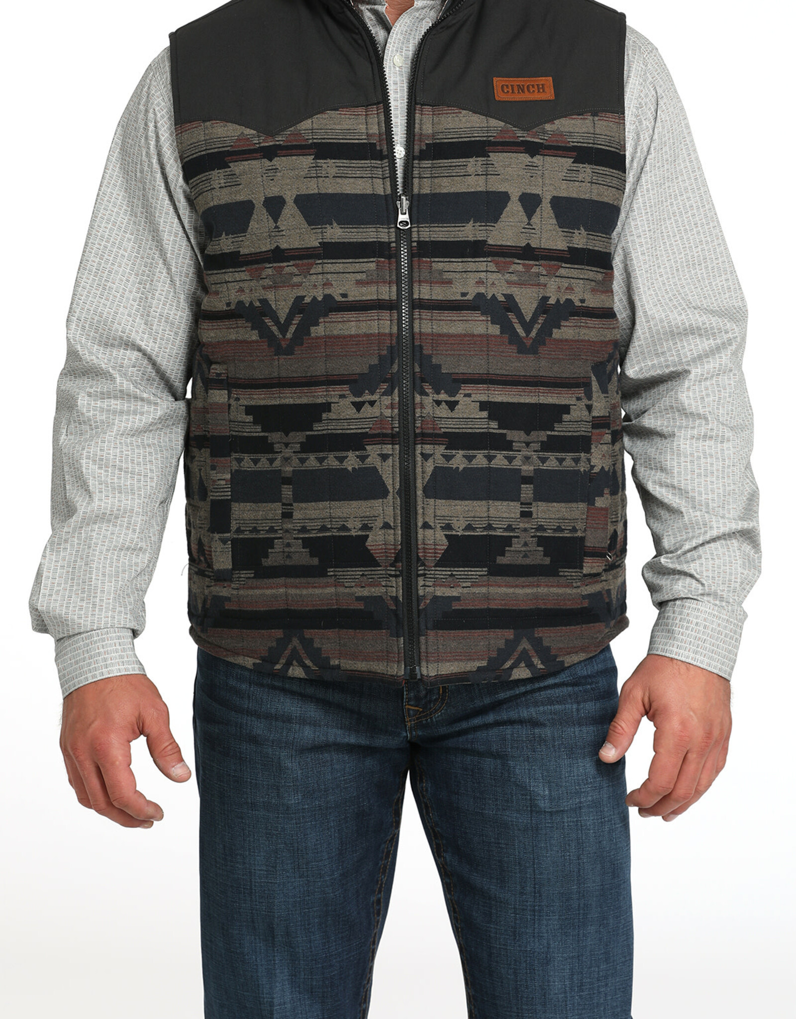 Cinch Mens Cinch Reversible Aztec Canvas Western Vest