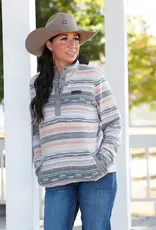 Cinch Womens Cinch Grey Print Polar Fleece Quarter Snap Pullover Cinch Womens Cinch Grey Print Polar Fleece Quarter Snap Pullover