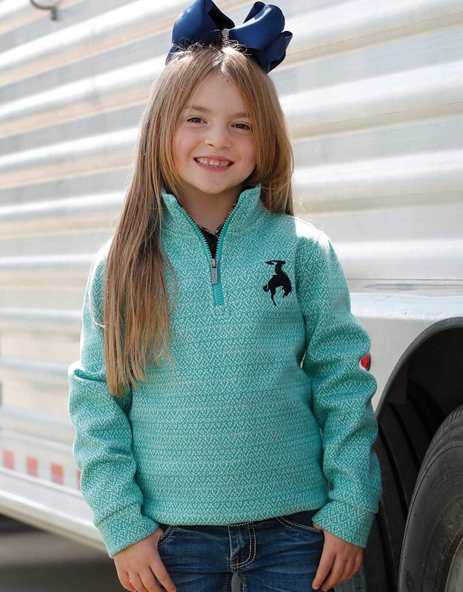Girls Turquoise Cruel Girl Fleece Lined Quarter Zip Sweater