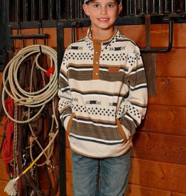 Cinch Boys Cinch Cream Navy Southwest Polar Fleece Quarter Snap Pullover Sweatshirt