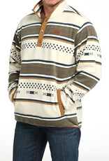 Cinch Mens Cinch Cream Navy Southwest Quarter Snap Polar Fleece Pullover ~ sz S - 4X Cinch Mens Cinch Cream Navy Southwest Quarter Snap Polar Fleece Pullover ~ sz S - 4X