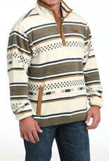 Cinch Mens Cinch Cream Navy Southwest Quarter Snap Polar Fleece Pullover ~ sz S - 4X Cinch Mens Cinch Cream Navy Southwest Quarter Snap Polar Fleece Pullover ~ sz S - 4X