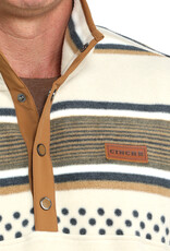 Cinch Mens Cinch Cream Navy Southwest Quarter Snap Polar Fleece Pullover ~ sz S - 4X Cinch Mens Cinch Cream Navy Southwest Quarter Snap Polar Fleece Pullover ~ sz S - 4X