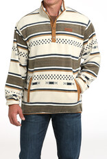 Cinch Mens Cinch Cream Navy Southwest Quarter Snap Polar Fleece Pullover ~ sz S - 4X Cinch Mens Cinch Cream Navy Southwest Quarter Snap Polar Fleece Pullover ~ sz S - 4X