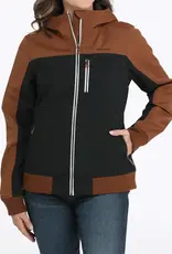Cinch Womens Cinch Brown and Black Full Zipper Soft Shell Hooded Jacket Cinch Womens Cinch Brown and Black Full Zipper Soft Shell Hooded Jacket