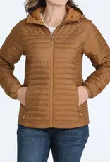 Cinch Womens Cinch Brown Down Hooded Puffer Jacket Cinch Womens Cinch Brown Down Hooded Puffer Jacket