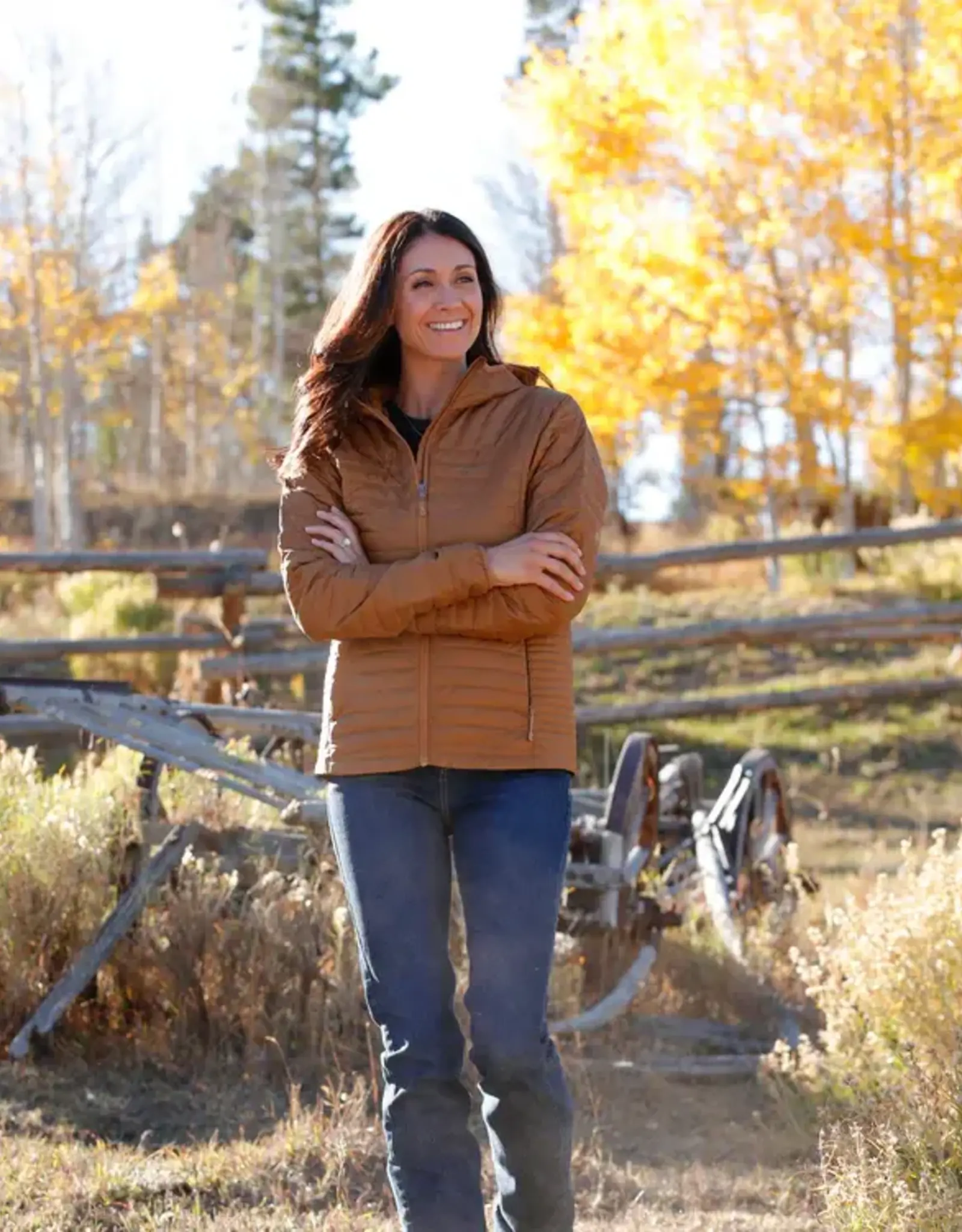 Cinch Womens Cinch Brown Down Hooded Puffer Jacket