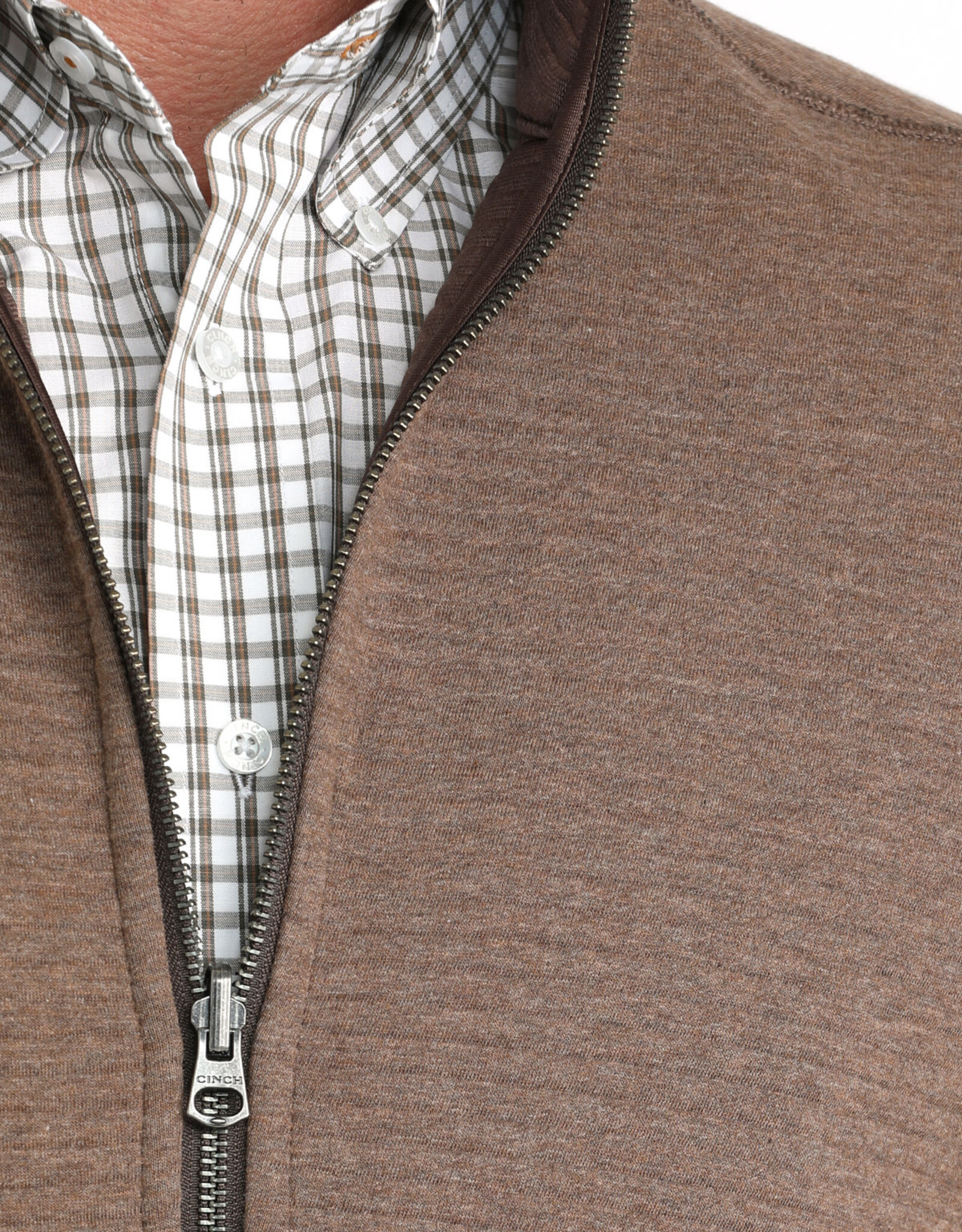 Cinch Mens Cinch Reversible Chocolate and Tan Western Ribbed Sweater Vest