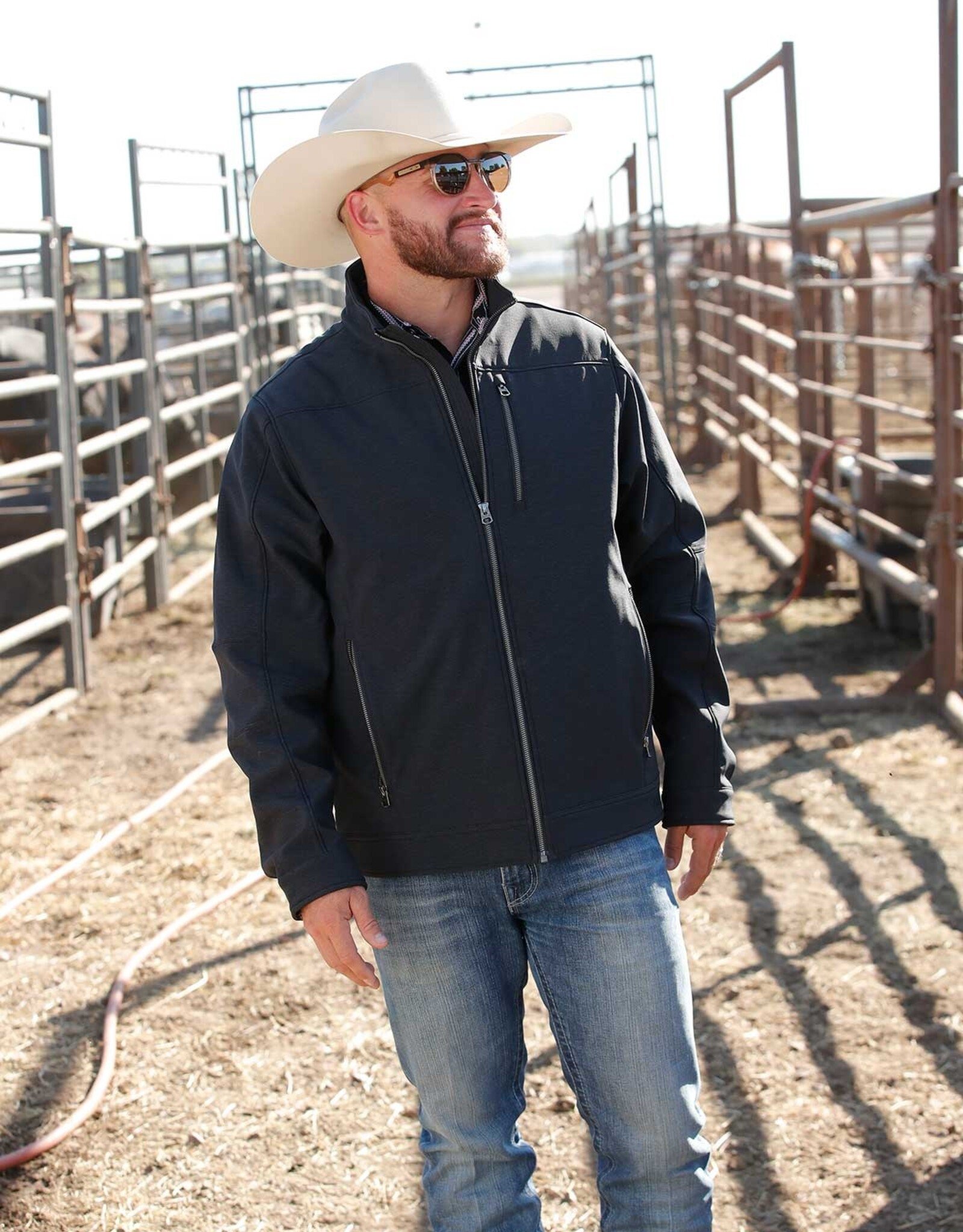 Cinch Mens Cinch Concealed Carry Heather Black Bonded Jacket
