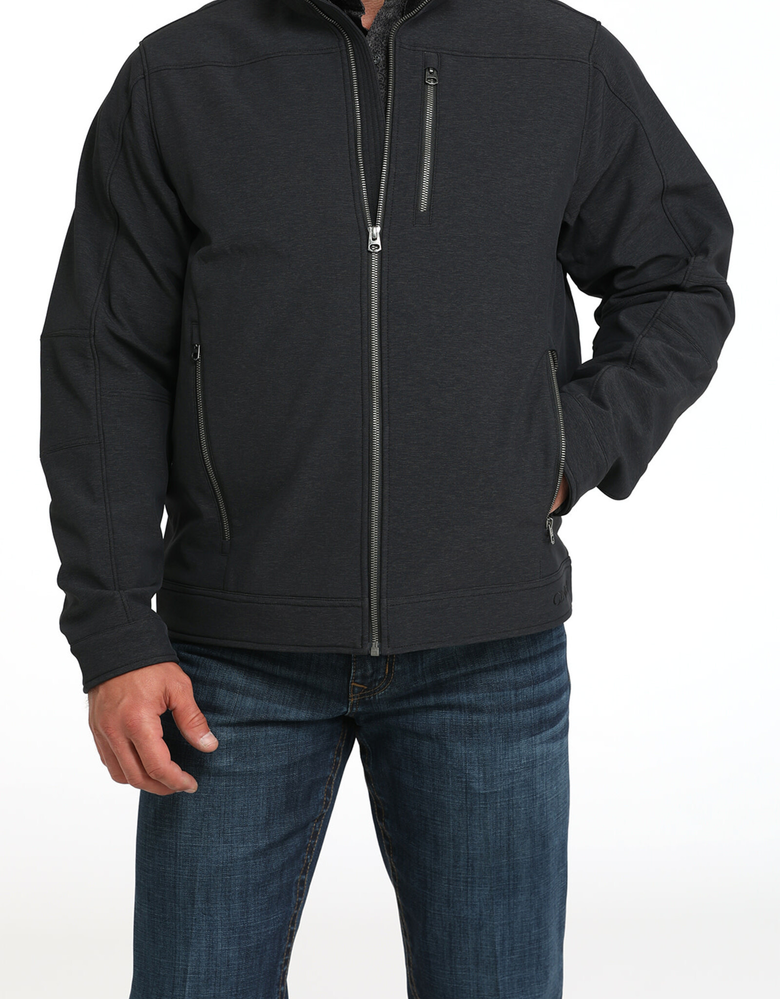 Cinch Mens Cinch Concealed Carry Heather Black Bonded Jacket