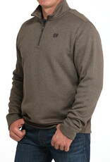 Cinch Mens Cinch Heather Brown Fleece Lined Quarter Zip Sweater Cinch Mens Cinch Heather Brown Fleece Lined Quarter Zip Sweater