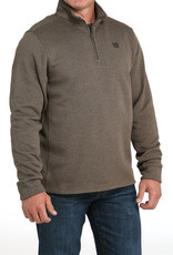 Cinch Mens Cinch Heather Brown Fleece Lined Quarter Zip Sweater Cinch Mens Cinch Heather Brown Fleece Lined Quarter Zip Sweater
