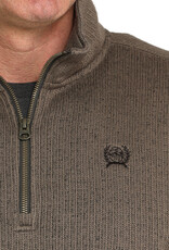 Cinch Mens Cinch Heather Brown Fleece Lined Quarter Zip Sweater Cinch Mens Cinch Heather Brown Fleece Lined Quarter Zip Sweater