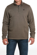 Cinch Mens Cinch Heather Brown Fleece Lined Quarter Zip Sweater Cinch Mens Cinch Heather Brown Fleece Lined Quarter Zip Sweater