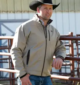 Cinch Mens Cinch Sand Soft Shell Bonded Western Jacket