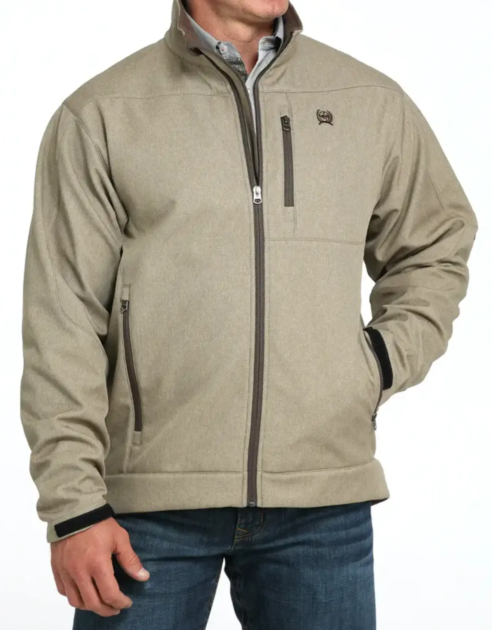 Cinch Mens Cinch Sand Soft Shell Bonded Western Jacket