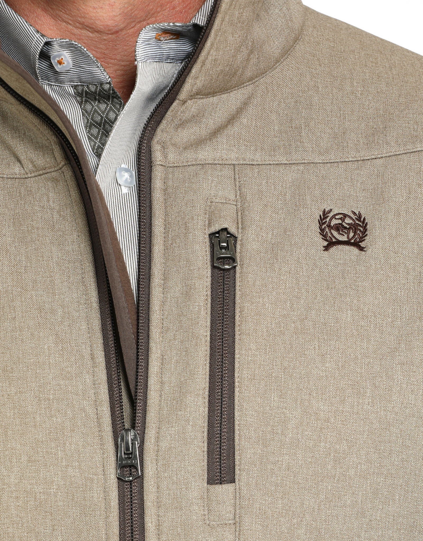 Cinch Mens Cinch Sand Soft Shell Bonded Western Jacket