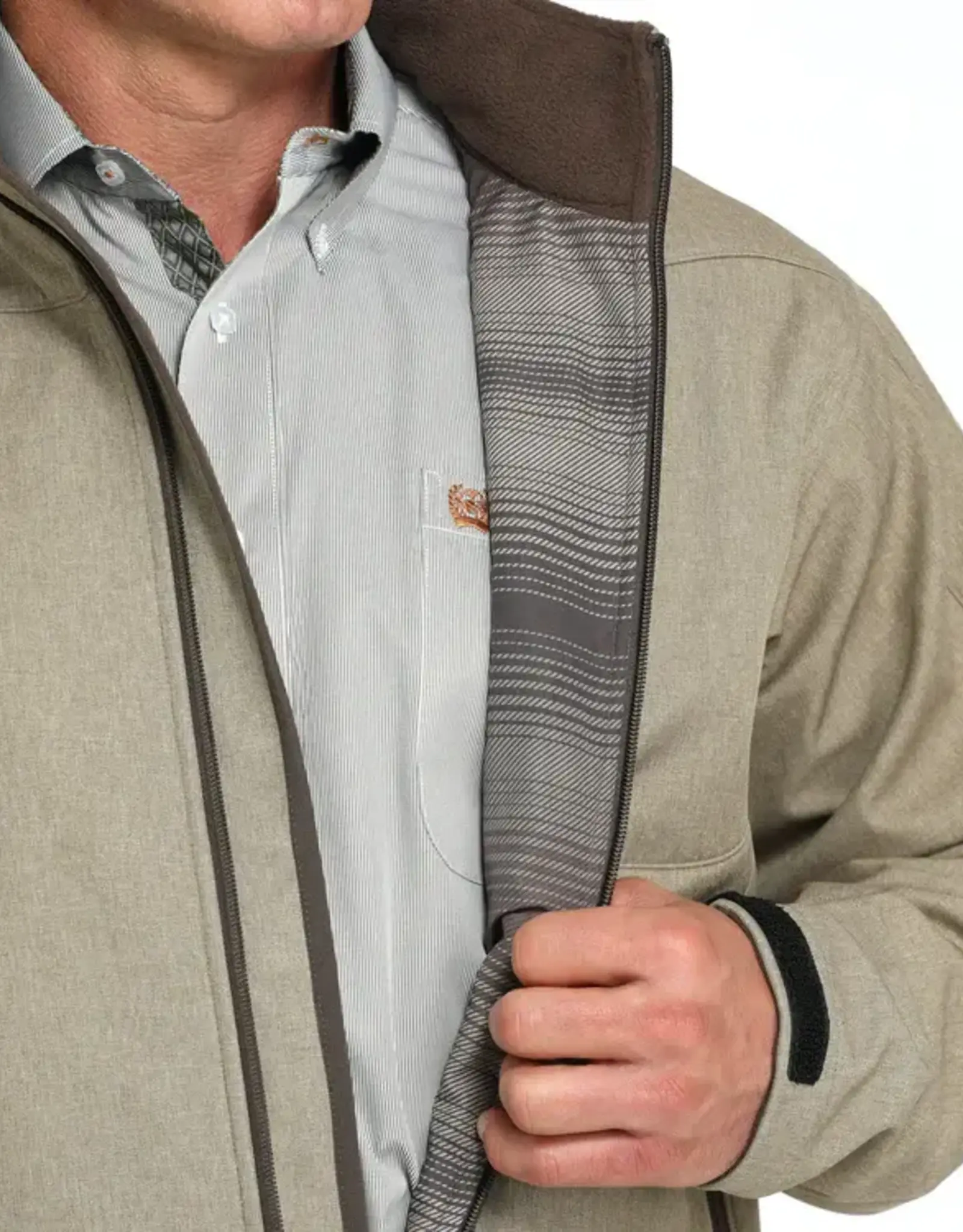 Cinch Mens Cinch Sand Soft Shell Bonded Western Jacket