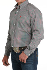 Cinch Mens Cinch Stretch Grey Print Long Sleeve Western Button Arena Shirt