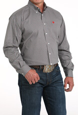 Cinch Mens Cinch Stretch Grey Print Long Sleeve Western Button Arena Shirt