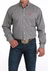 Cinch Mens Cinch Stretch Grey Print Long Sleeve Western Button Arena Shirt
