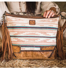 Womens STS Leather Fringe Palomino Serape Blanket Millie Mail Bag