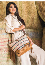 Womens STS Leather Fringe Palomino Serape Blanket Millie Mail Bag