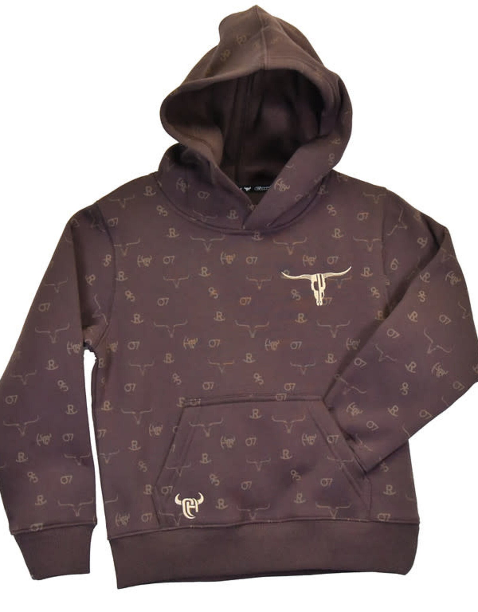 Cowboy Hardware Boys Brown Branding Irons Western Hoodie