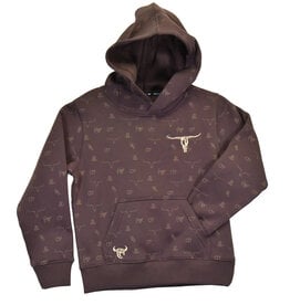 Cowboy Hardware Boys Brown Branding Irons Western Hoodie