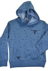Cowboy Hardware Boys Slate Blue Branding Irons Western Hoodie
