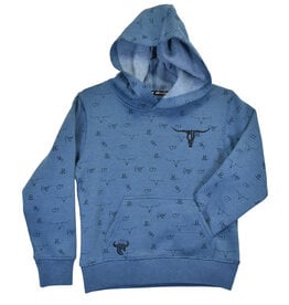 Cowboy Hardware Boys Slate Blue Branding Irons Western Hoodie