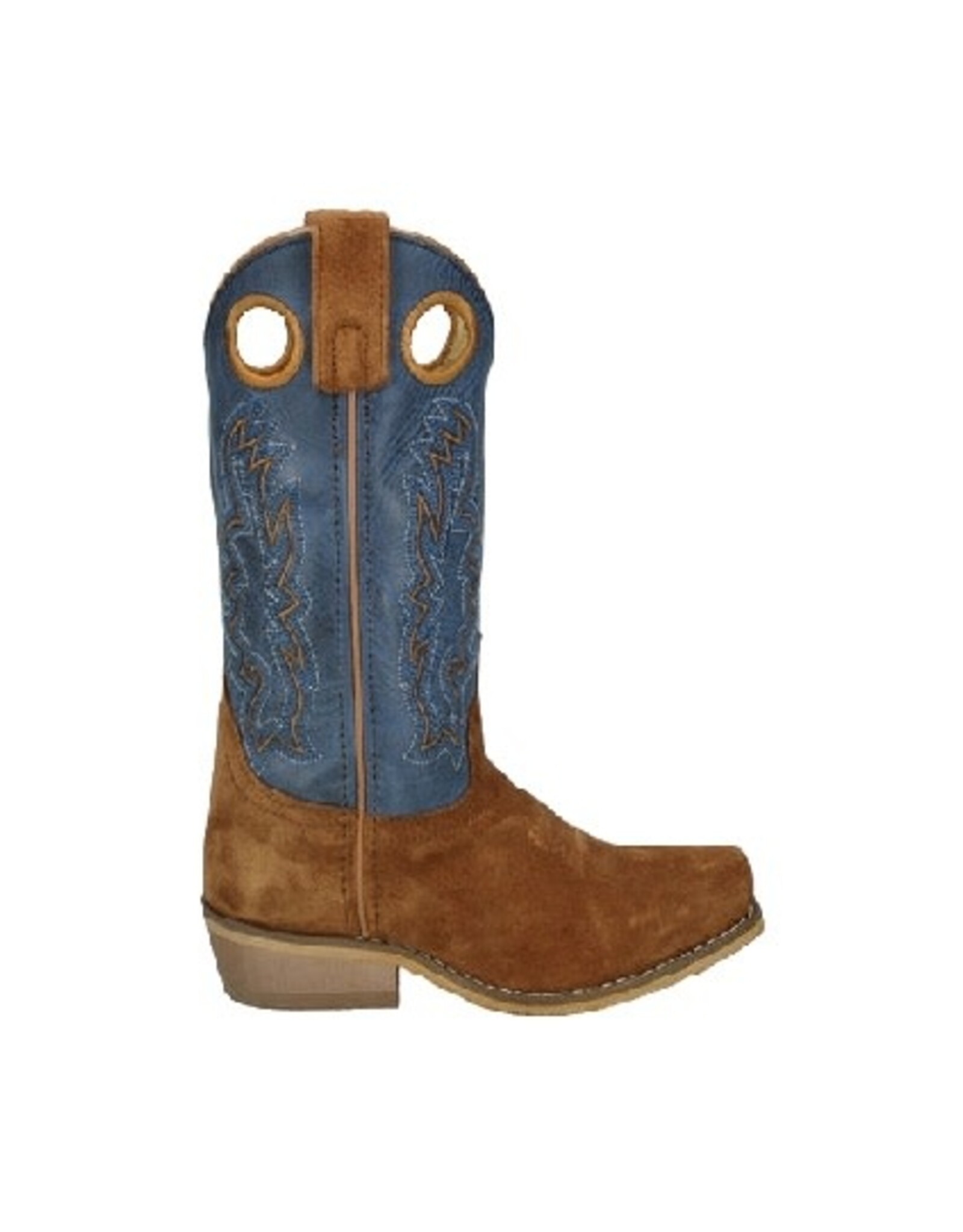 Smoky Mountain Kids Brown Roughout Blue Cutter Toe Western Boots