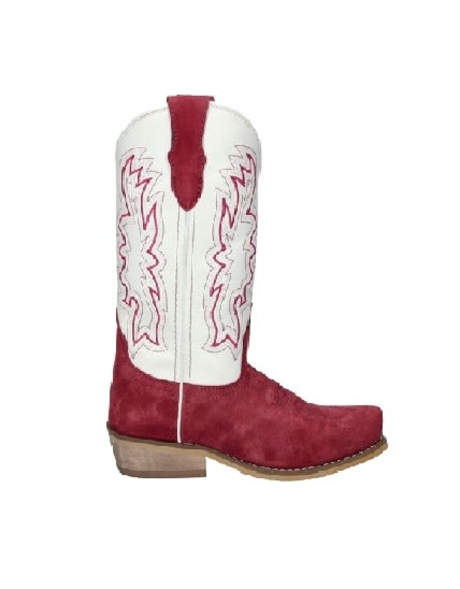 Smoky Mountain Kids Raspberry Roughout White Cutter Toe Western Boots