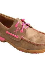 Womens Twisted X Bomber Neon Pink Slip On Lace Up Shoe