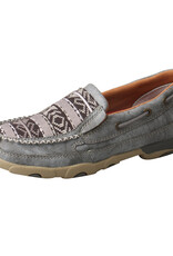 Womens Twisted X Slip On Driving Moc Grey Aztec      .