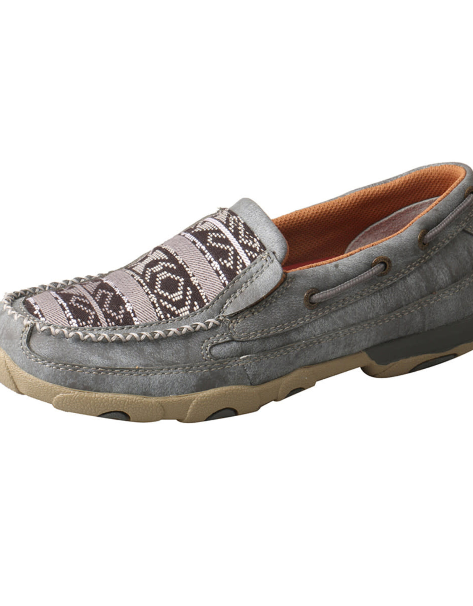 Womens Twisted X Slip On Driving Moc Grey Aztec      .