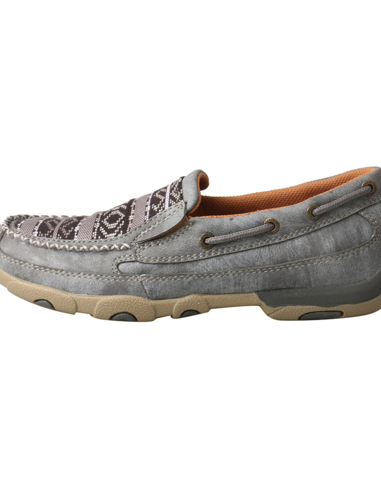 Womens Twisted X Slip On Driving Moc Grey Aztec      .