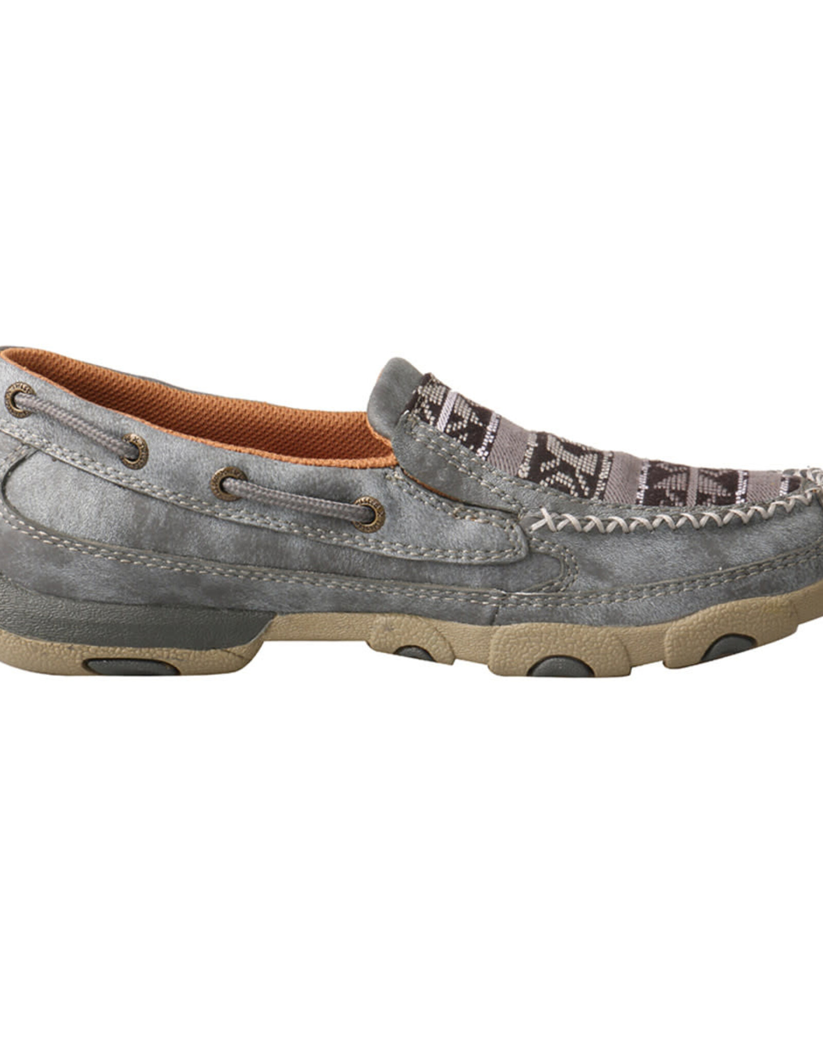 Womens Twisted X Slip On Driving Moc Grey Aztec      .