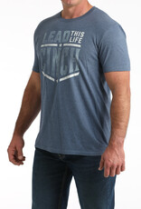 Cinch Mens Blue Lead This Life Short Sleeve T Shirt