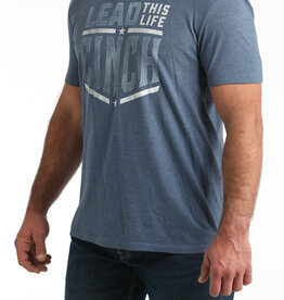 Cinch Mens Blue Lead This Life Short Sleeve T Shirt