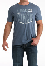 Cinch Mens Blue Lead This Life Short Sleeve T Shirt