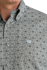 Cinch Mens Classic Cinch Grey Circular Pattern Long Sleeve Western Button Shirt