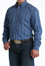 Cinch Mens Classic Cinch Royal Blue Stripe Print Long Sleeve Western Button Shirt