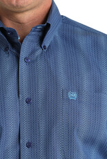 Cinch Mens Classic Cinch Royal Blue Stripe Print Long Sleeve Western Button Shirt