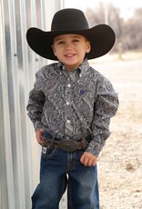 Cinch Boys Toddler Cinch Grey Navy Paisley Long Sleeve Western Button Shirt