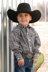 Cinch Boys Infant Cinch Long Sleeve Grey Navy Paisley Western Button Shirt
